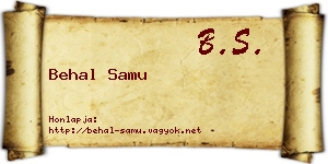 Behal Samu névjegykártya